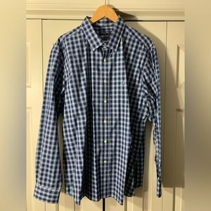 Nautica slim fit casual button down shirt XXL Blue and yellow pattern.